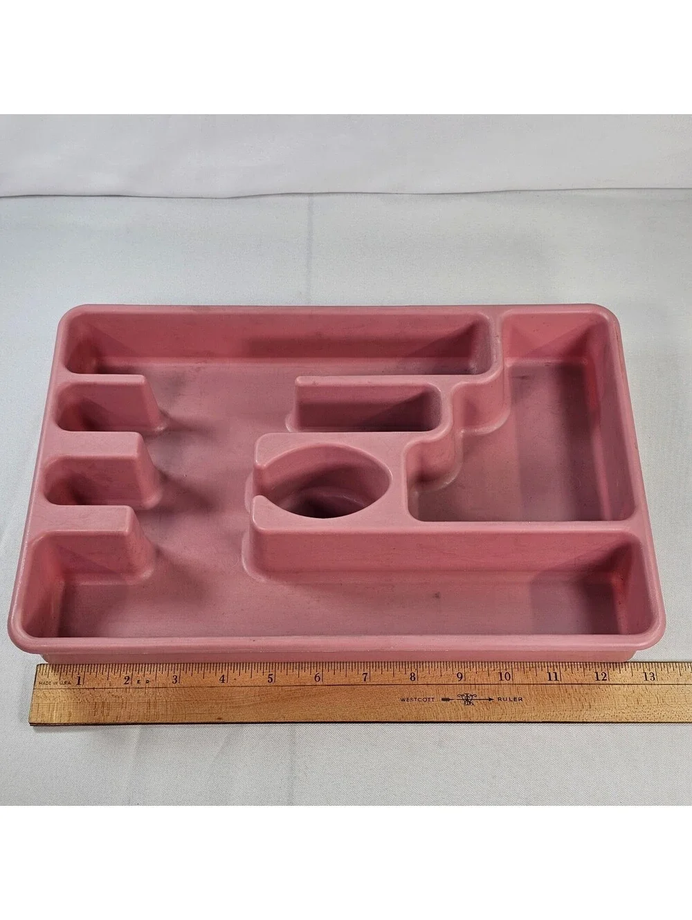 Vintage Rubbermaid Pink Silverware Drawer Organizer Tray 2921 6 Compartment 13x9